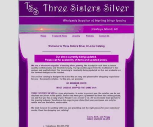 Threesisterssilver.com(Three Sisters Silver of Pawleys Island SC) Screenshot