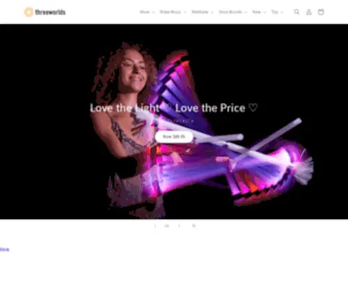 ThreeWorlds.com.au(Australia's Fire and LED Glow Poi) Screenshot