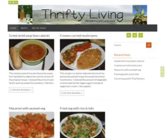 Thriftyliving.net(Vegan recipes and more) Screenshot