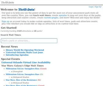 Thrill-Data.com(Amusement, Smarter) Screenshot