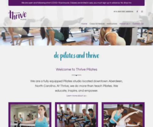 Thrivepilatesnc.com(Thrive Pilates Studio) Screenshot