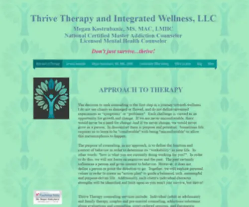 Thrivetherapyfortwayne.com(Megan Kostrubanic) Screenshot