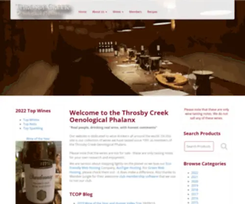 Throsbycreek.com(Wine Ratings and Comments by the Throsby Creek Oenological Phalanx) Screenshot