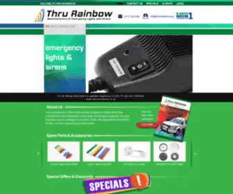 Thrurainbow.co.za(Manufacturers of Emergency Lights and Sirens) Screenshot