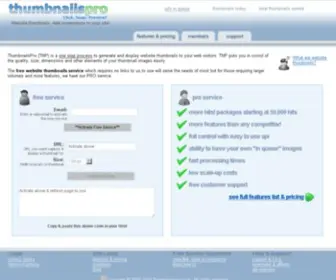 Thumbnailspro.com(Website thumbnails screenshots of website free) Screenshot
