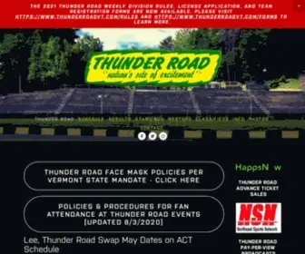 Thunderroadvt.com(Thunder Road Speedbowl) Screenshot