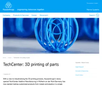 THYssenkrupp-Additive-Manufacturing.com(3D-Druck im thyssenkrupp TechCenter Additive Manufacturing) Screenshot