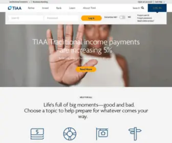 Tiaa.com(Investing, Advice, Retirement and Banking) Screenshot