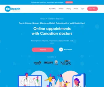 Tiahealth.com(Canadian Online Doctor Appointments) Screenshot