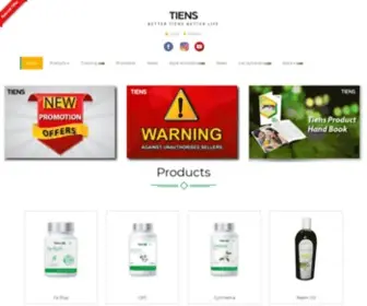 Tianshiindia.co.in(Tiens Group Co. Ltd.('Tiens Group')) Screenshot