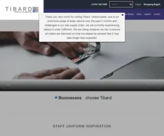 Tibard.co.uk(Tibard are expert providers of uniform products and services to the UK hospitality sector) Screenshot