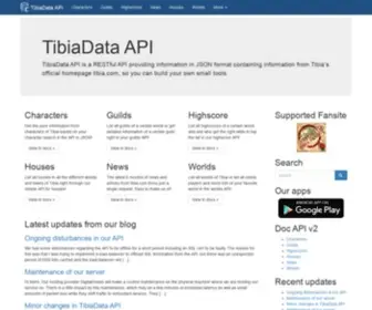 Tibiadata.com(TibiaData API) Screenshot
