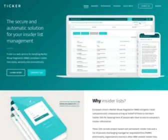 Ticker.software(Secure and Automatic MAR Compliant Insider Lists) Screenshot
