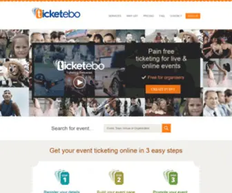 Ticketebo.co.uk(Event Ticketing Online) Screenshot