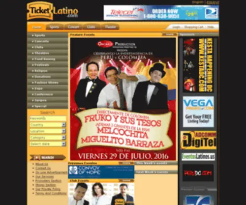 Ticketlatino.com(Concert tickets) Screenshot