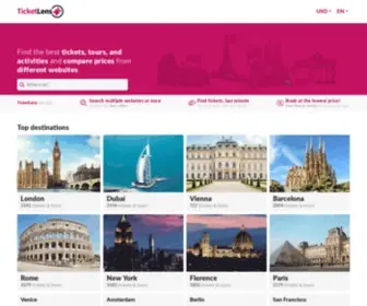 Ticketlens.com(Compare Prices for Attraction Tickets) Screenshot
