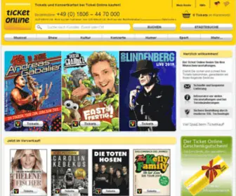 Ticketonline.com(Tickets Karten Eintrittskarten sicher bei Ticket Online bestellen) Screenshot