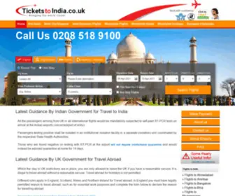 Ticketstoindia.co.uk(Tickets to India) Screenshot