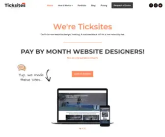 Ticksites.com(Pay by Month Website Designers) Screenshot