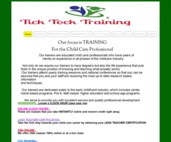 Ticktocktraining.org(Child Care Training) Screenshot