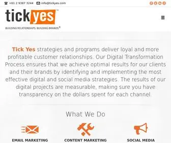 Tickyes.com(Tick Yes is a digital and social media marketing agency in Sydney) Screenshot