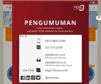 Ticmi.co.id(Edukasi, Sertifikasi, Workshop dan Data Pasar Modal Indonesia) Screenshot