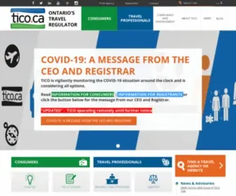 Tico.ca(Travel Industry Council of Ontario) Screenshot