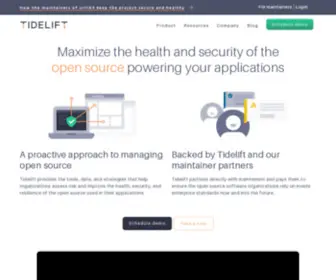 Tidelift.com(Reduce security risk from bad open source packages) Screenshot