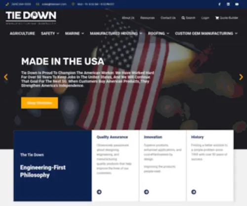 Tiedown.com(Tie Down Manufacturing Ingenuity) Screenshot