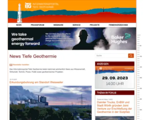 Tiefegeothermie.de(News Tiefe Geothermie) Screenshot