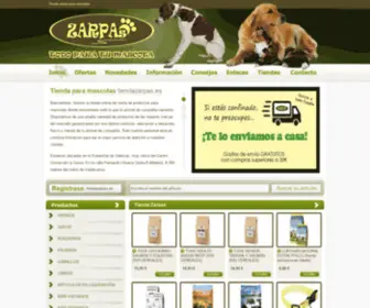 Tiendazarpas.es(Tienda online para mascotas) Screenshot