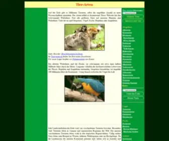 Tier-Arten.de(Wichtige Tier) Screenshot