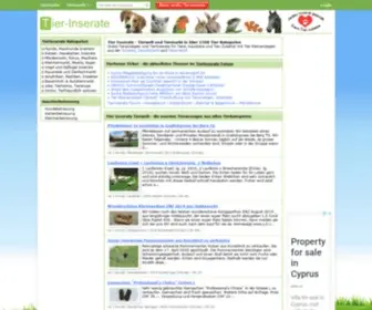 Tier-Inserate.ch(Gratis Inserate & Tieranzeigen Tiermarkt rund ums Haustier) Screenshot