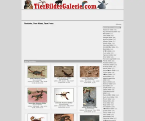 Tierbildergalerie.com(Tierbilder) Screenshot
