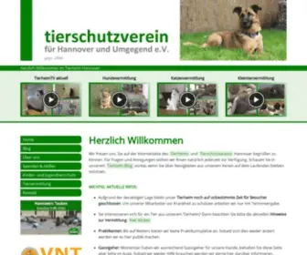 Tierheim-Hannover.de(Herzlich Willkommen) Screenshot