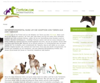 Tierheim.com(Das Portal rund um die Adoption von Tieren aus dem Tierheim) Screenshot