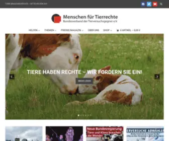Tierrechte.de(Menschen für tierrechte) Screenshot