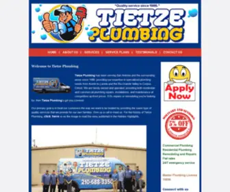 Tietzeplumbing.com(Quality Service since 1986) Screenshot