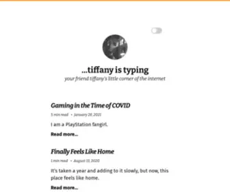 Tiffanywhite.blog(…tiffany is typing) Screenshot