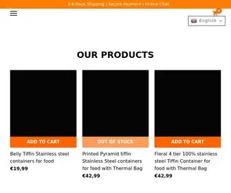 Tiffin.es(Tiffin Lunch boxes and food carriers Spain) Screenshot