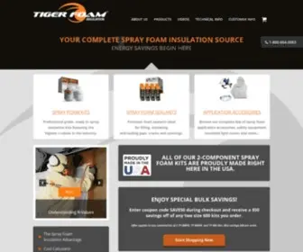 Tigerfoam.com(Premium Spray Foam Insulation and Sealants) Screenshot