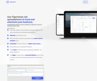 Tigersheet.com(Custom Software for Business) Screenshot