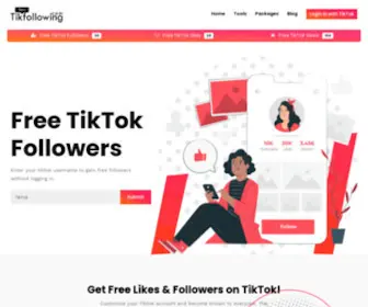 Tikfollowing.com(Free TikTok Followers and Likes Boost) Screenshot