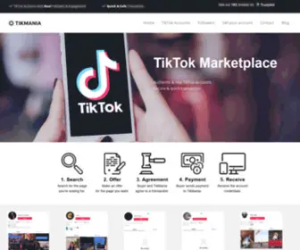 Tikmania.com(TikTok Marketplace) Screenshot