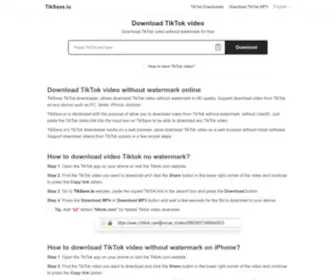 Tiksave.io(Download TikTok video without watermark with TikTok downloader) Screenshot