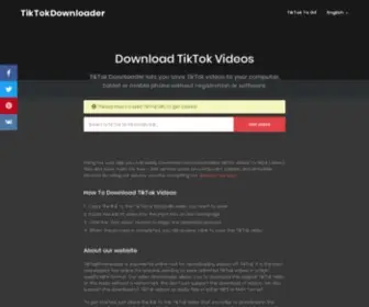 Tiktokdownloader.net(Download Tiktok Video's Online) Screenshot