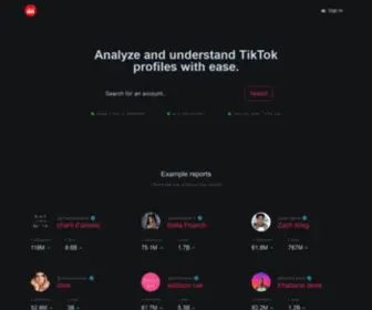 Tiktokstats.org(TikTok profile analytics) Screenshot