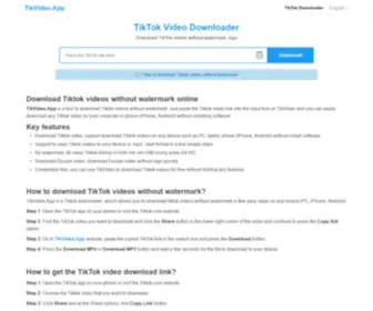 Tikvideo.app(Download Tiktok videos without watermark) Screenshot