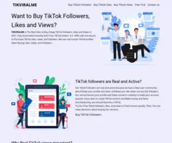 Tikviralme.com(Buy TikTok Followers and Likes Cheap) Screenshot