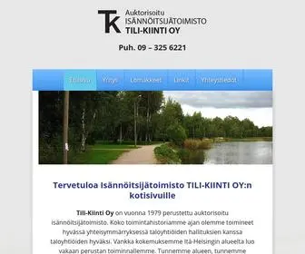 Tili-Kiinti.fi(Tili-Kiinti Oy on vuonna 1979 perustettu isännöintiin ja auktorisoitu isännöitsijä) Screenshot